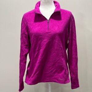 Eddie Bauer Womens Fleece Pink 1/4 Zip Pullover Size Medium